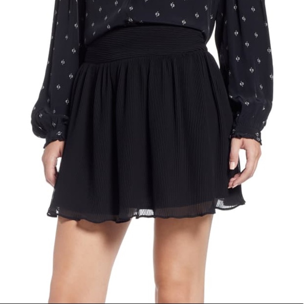 Something Navy Pleated Flounce Miniskirt